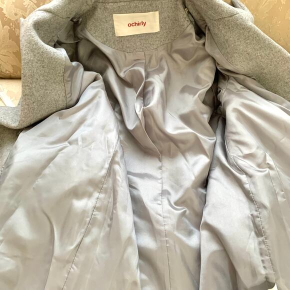 Ochirly Wool Blend "Hello! Oh! Yeah" Coat in Light Gray - Picture 8 of 10